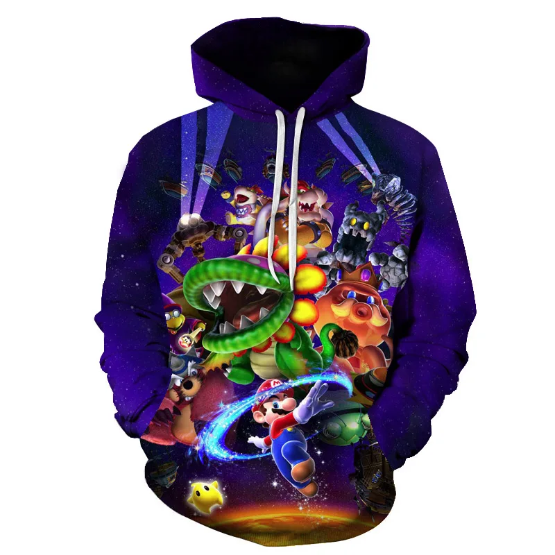 

Autumn 2020 new 3d sweatshirt cartoon Mario 3d printing hoodie sweatshirt jacket