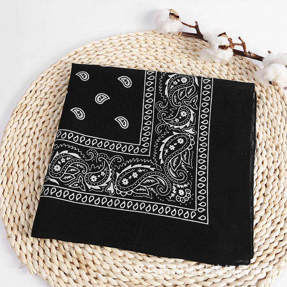 2020 Fashion Hip Hop Polyester Bandana Square Scarf 55*55cm Black Red Paisley Headband Printed For Women/Men | Дом и сад