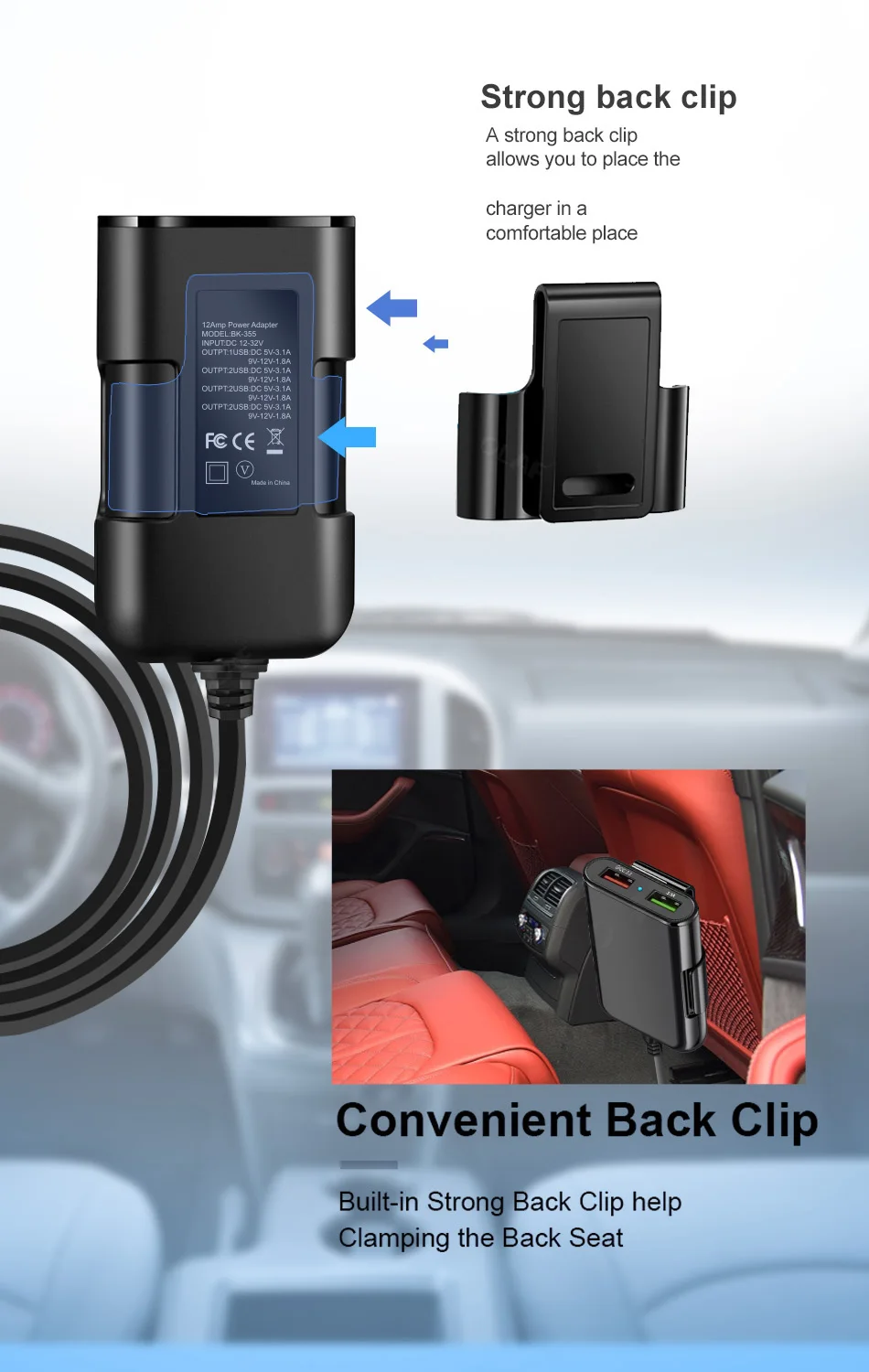 Олаф переднее/заднее сиденье 4 порта USB быстрая зарядка 3,0 Автомобильное зарядное устройство для iPhone huawei 60 Вт 12А быстрое зарядное устройство для телефона Xiaomi samsung