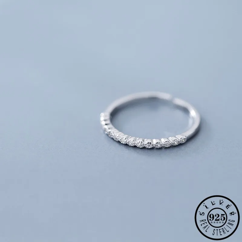 

Girls 925 Sterling Silver Wedding Bands with Small Cubic Zircon Stone Adjustable Open Finger Knuckle CZ Rings Jewelry for Women