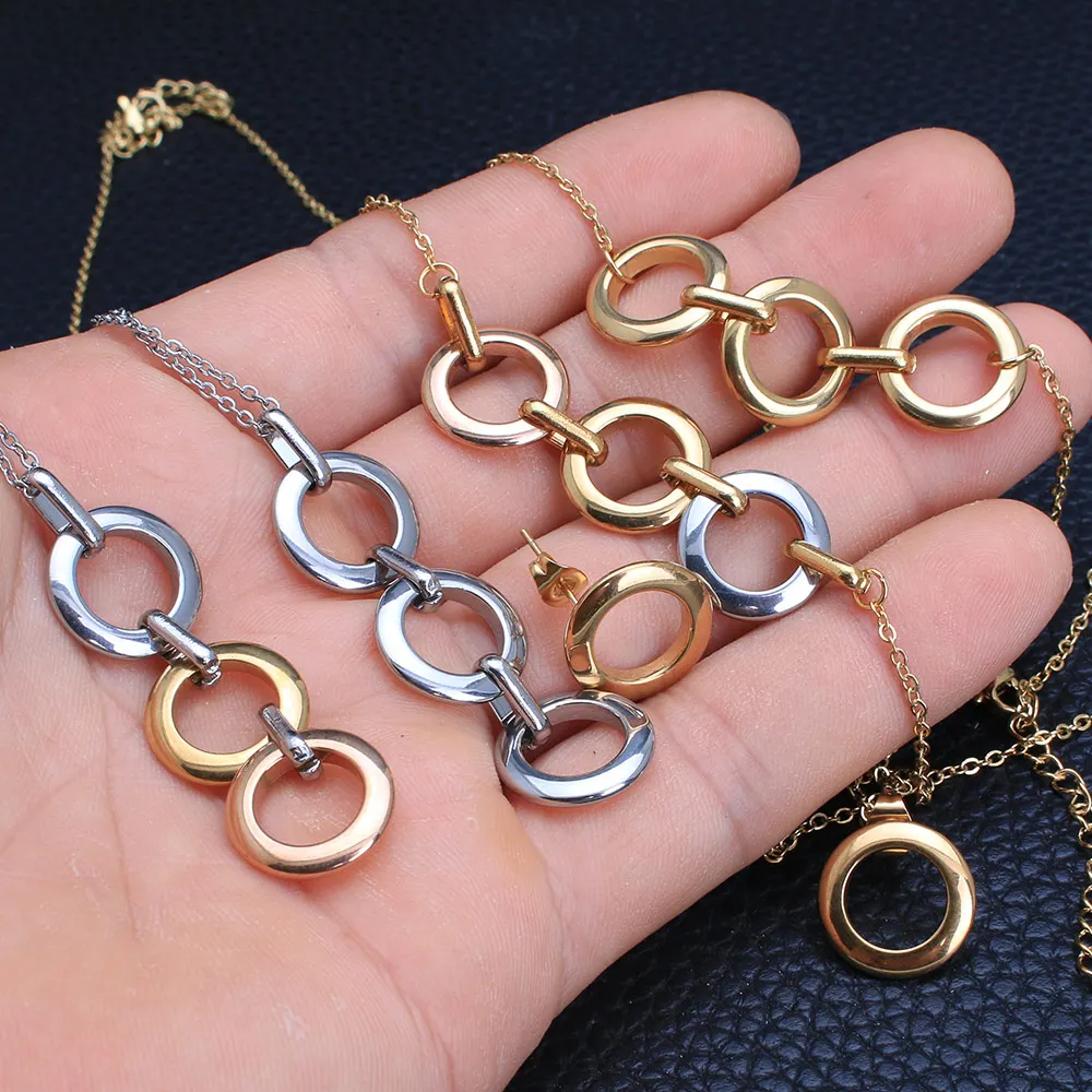 Женский комплект из колье и серёг нержавеющей стали | Украшения аксессуары