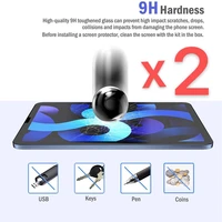 2pcs tablet tempered glass screen protector cover for apple ipad air 4 2020 10 9 inch full coverage anti shatter screen
