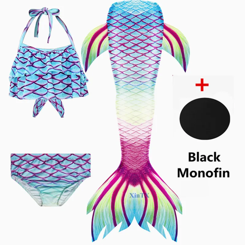 Детский костюм для косплея Ариэль с хвостом русалки и моноластами|Костюмы