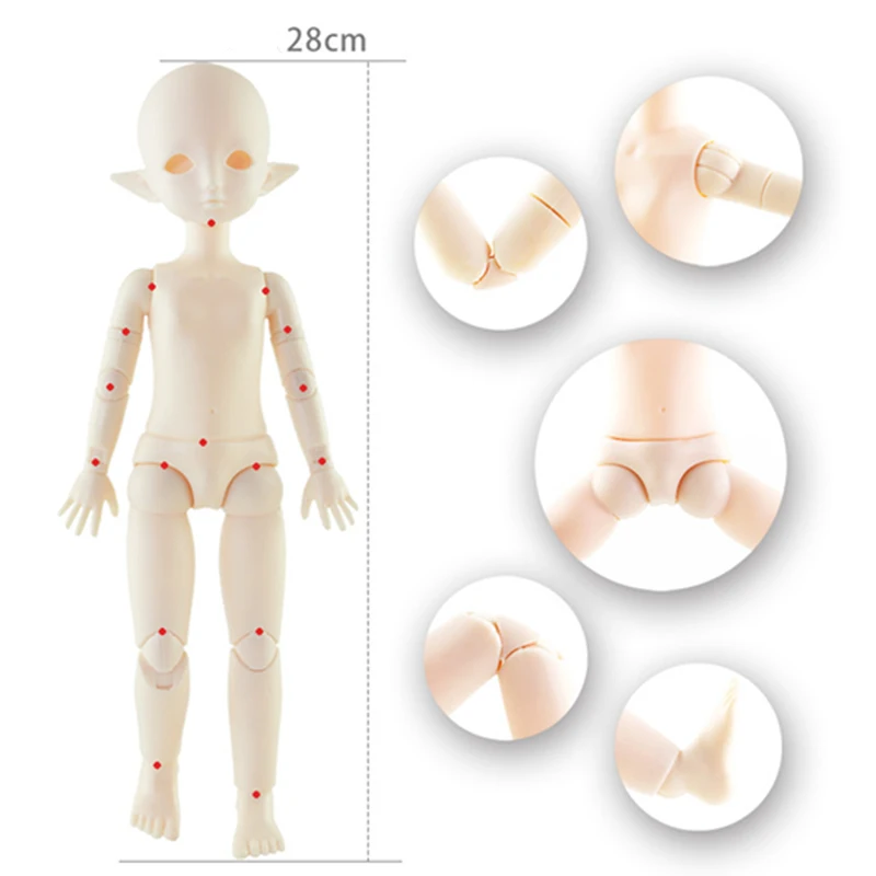 1/6 Bjd кукла 28 см эльф голубые глаза макияж голова 22 шарнир белая кожа игрушки для