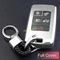 for new land rover discovery range rover sport evoque jaguar xe e pace i pace car key chain ring fob cover case holder silver