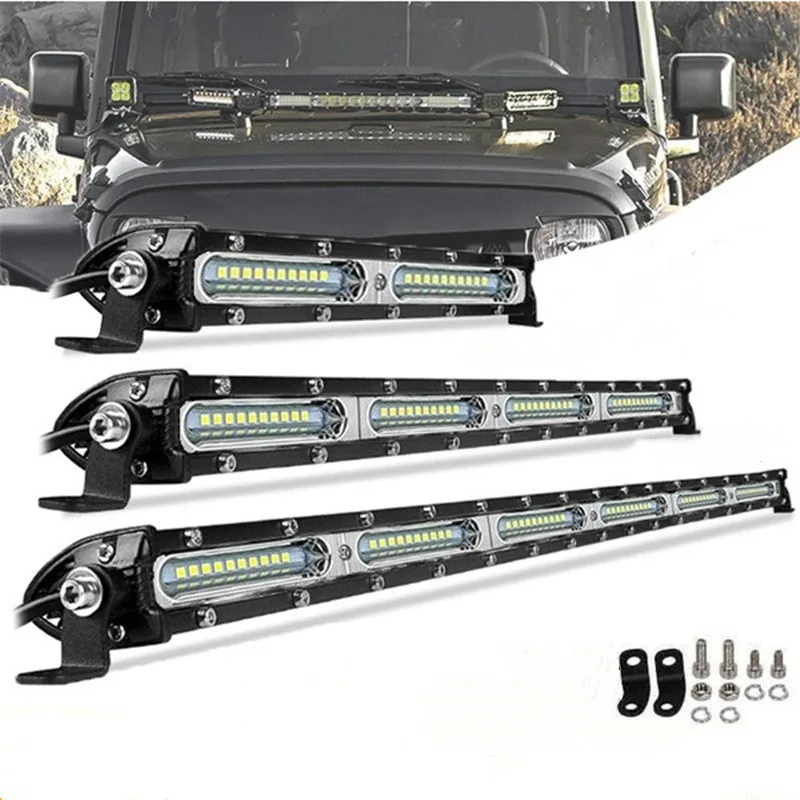 

LED Work Light 7 Inch 14 Inch 20 Inch Ultra-thin Single Row LED Light Bar Suitable for Off-road 4X4 Jeep Wrangler Jk Work Light
