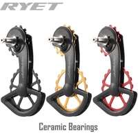 ryet ospw oversized ceramics pulley wheel system for r91009150 and r8000 ssr8050 ss non coated black 78g derailleur pulley