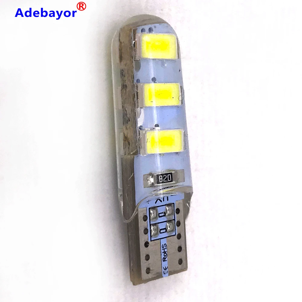 200 шт. Оптовая Продажа T10 силиконовый чехол 6 SMD 5630 LED Автомобильный купол свет W5W 194
