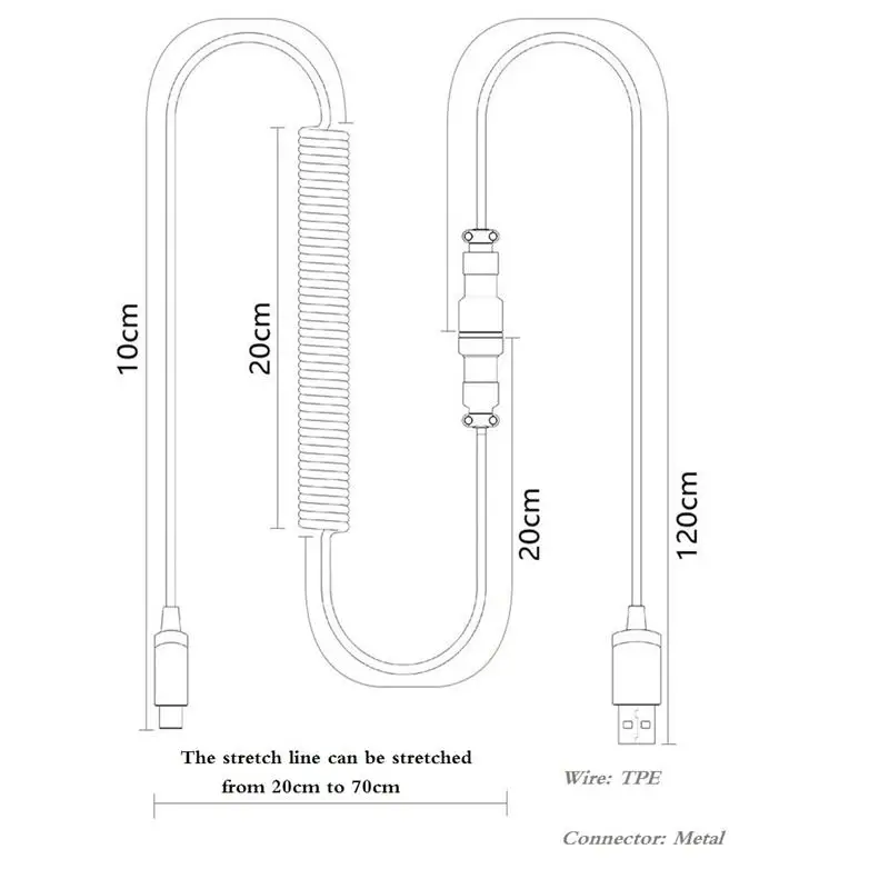 Кабель Akko для механической клавиатуры и передачи данных USB-удлинитель Type-C