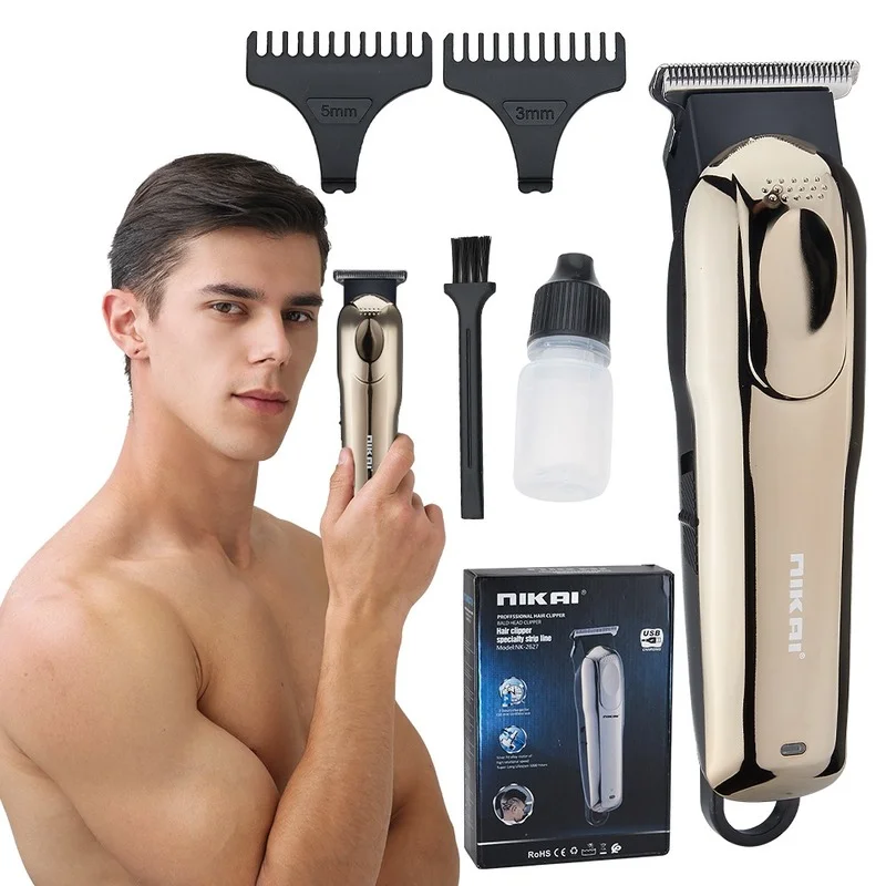 

Professional Barber Hair Clipper Rechargeable Electric T-Outliner Finish Cutting Machine Beard Trimmer Shaver Cordless Corded