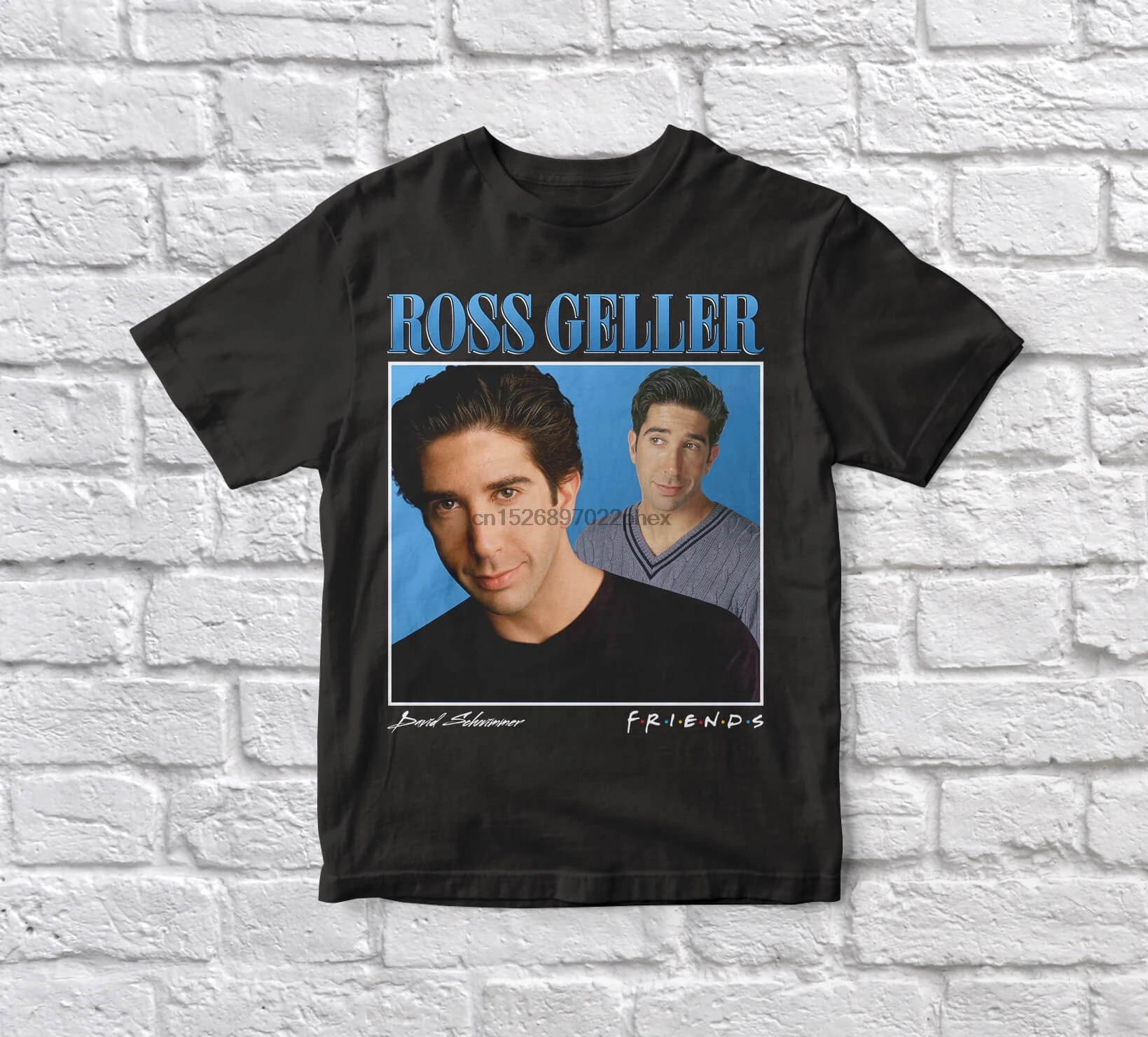 

Ross Friends 90s Vintage Unisex Black Tshirt men t shirt