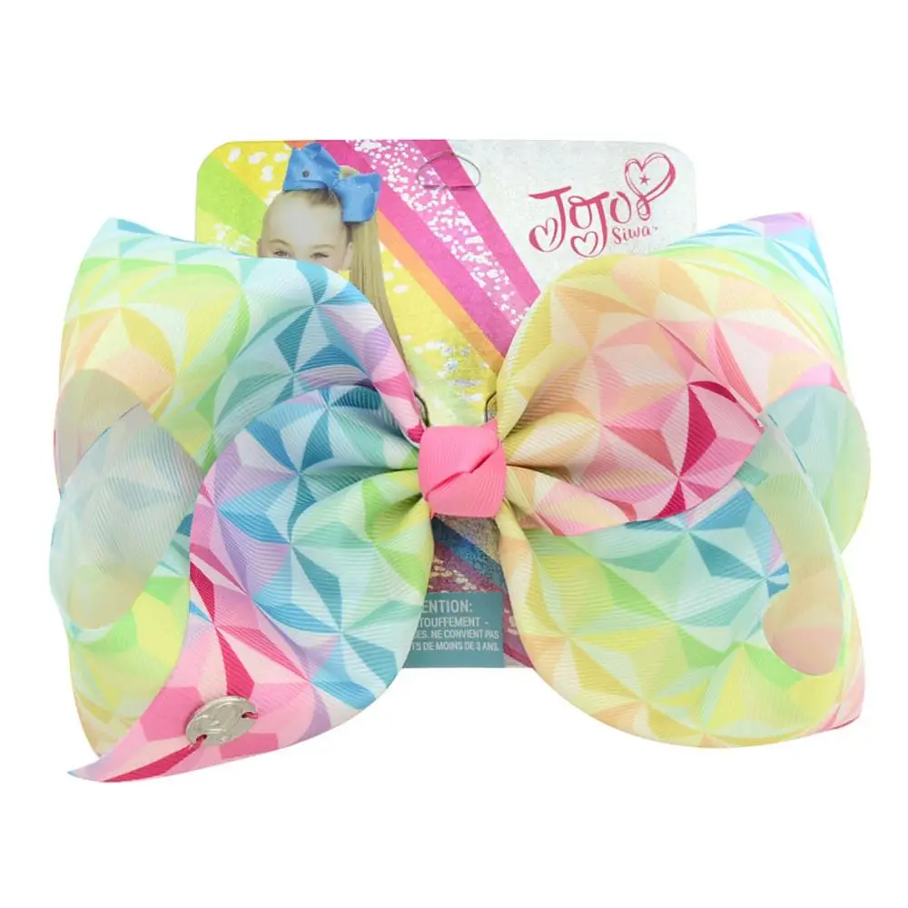 801-j-3 1 шт. " Большой JoJo Siwa банты Радужный Единорог бант-узел корсажная лента с рисунком ленты банты для волос с зажимом Детские аксессуары для волос - Цвет: 801-j-3