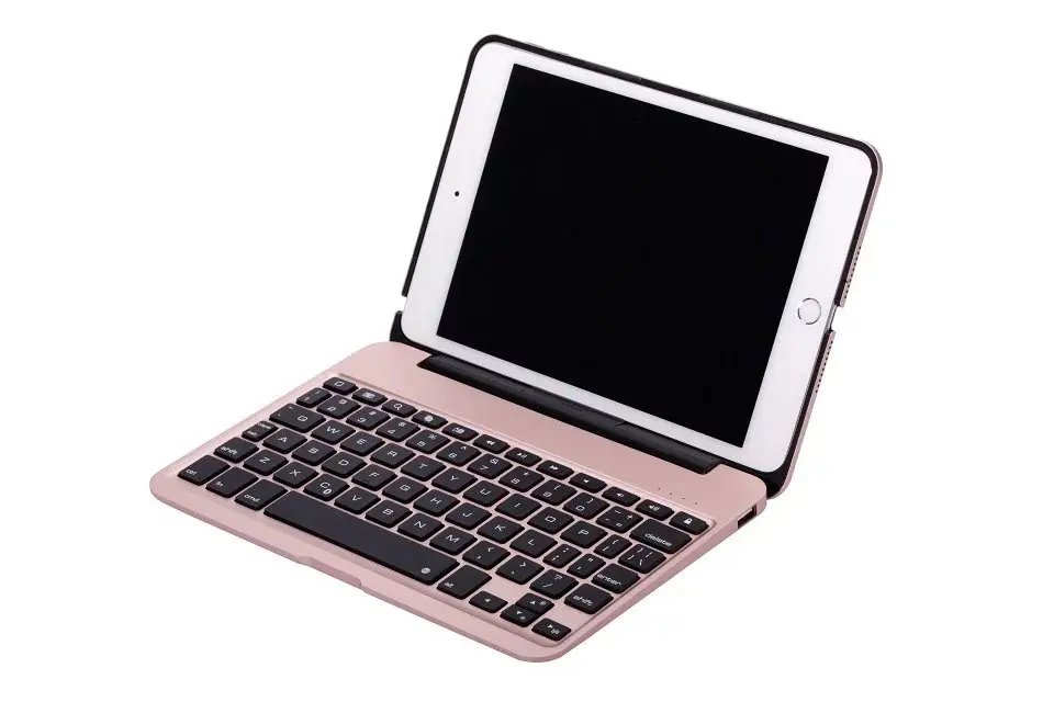 Металлический чехол с откидной крышкой Беспроводная Bluetooth клавиатура для Apple Ipad