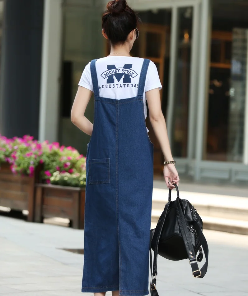 

New women's dresses denim fabric suspenders dresses Women's clothing summer/autumn clothing 1711