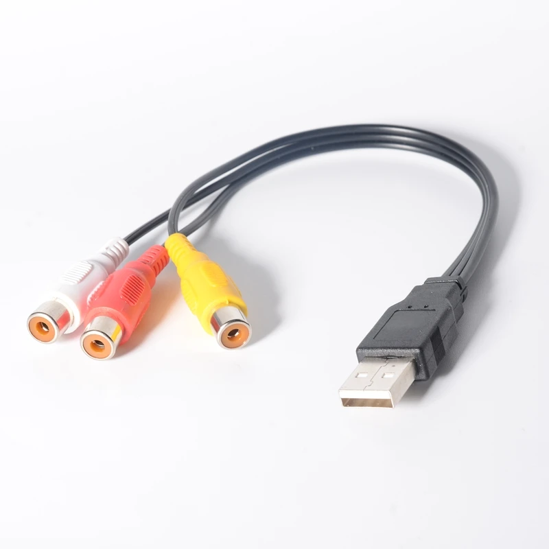 25 см USB к 3RCA RGB папа женскому AV аудио видео композитный кабель Шнур адаптер