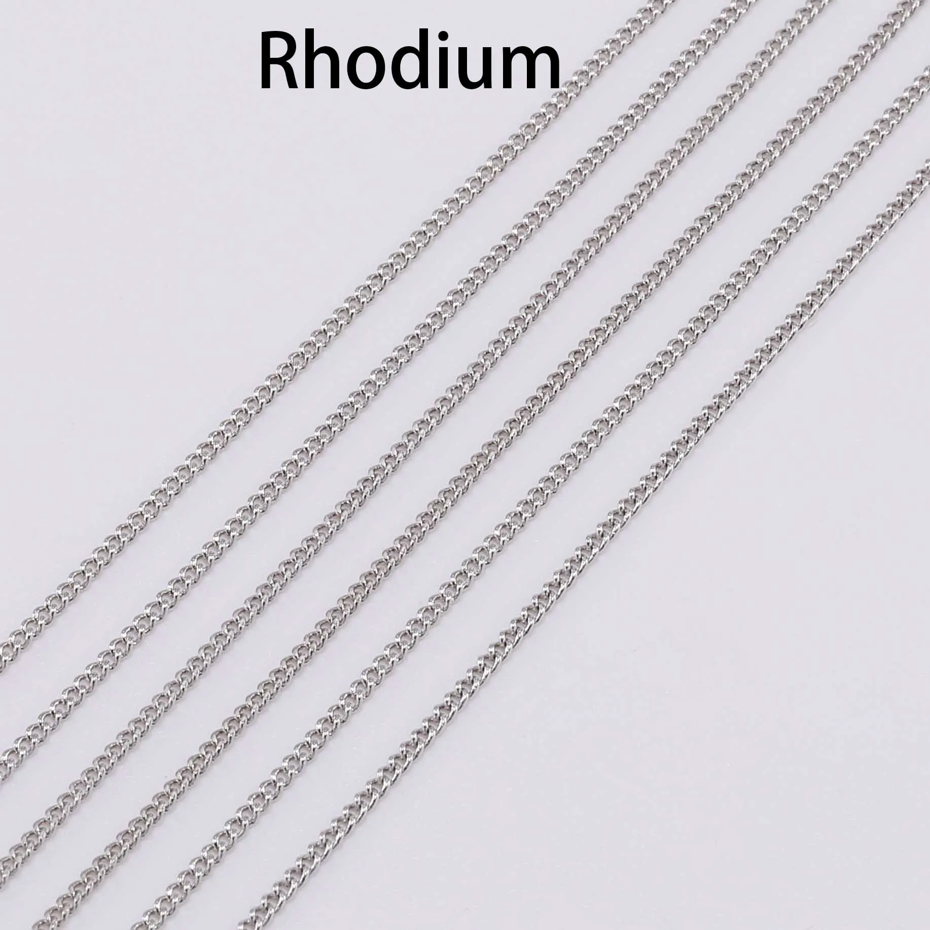 Rhodium 5 м/лот серебряное/золотое/бронзовое ожерелье цепи для изготовления ювелирных изделий материалы ручной работы DIY ожерелье цепь поставки - Цвет: Rhodium