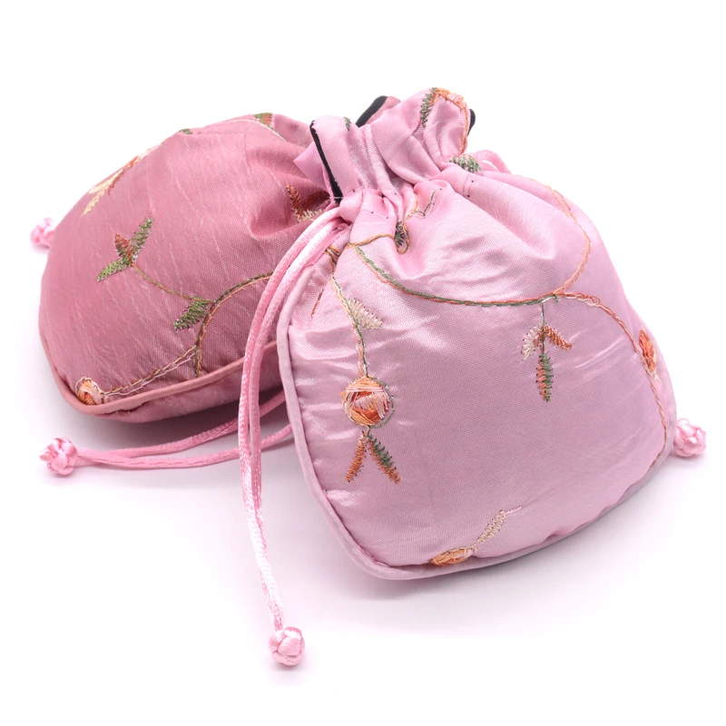 3 шт. маленькие атласные подарочные пакеты на шнурке с вышивкой для женщин|sachet