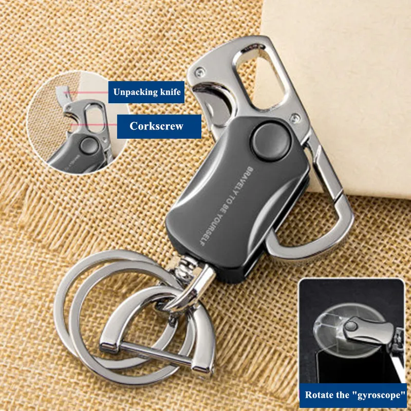 

Multifunctional knife Keychain Circle Buckle for men and women gift Hook Turn Fur Car Red Blue Auto Keyholder Trinket Key Chain