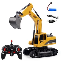 zk50 2 4ghz 124 rc excavator toy 6 channel trucks alloyplastic excavator electric vehicle toys 6ch 5ch rtr kid birthday gift