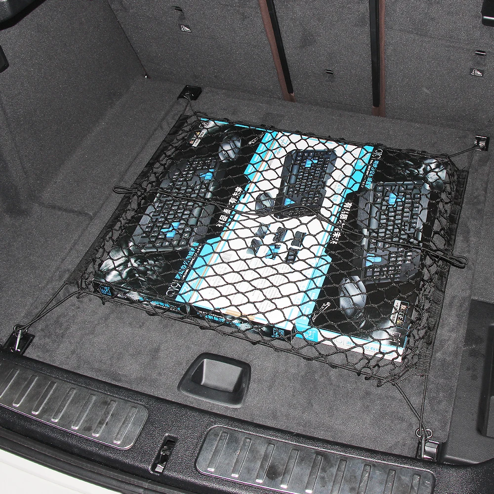 Эластичные сетки-органайзеры для багажника автомобиля 90x60 см с крючками toyota prado