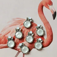 10 pcslot gold disk metal decorative buttons diy hair accessories headwear handmade artificial diamond jewelry buttons
