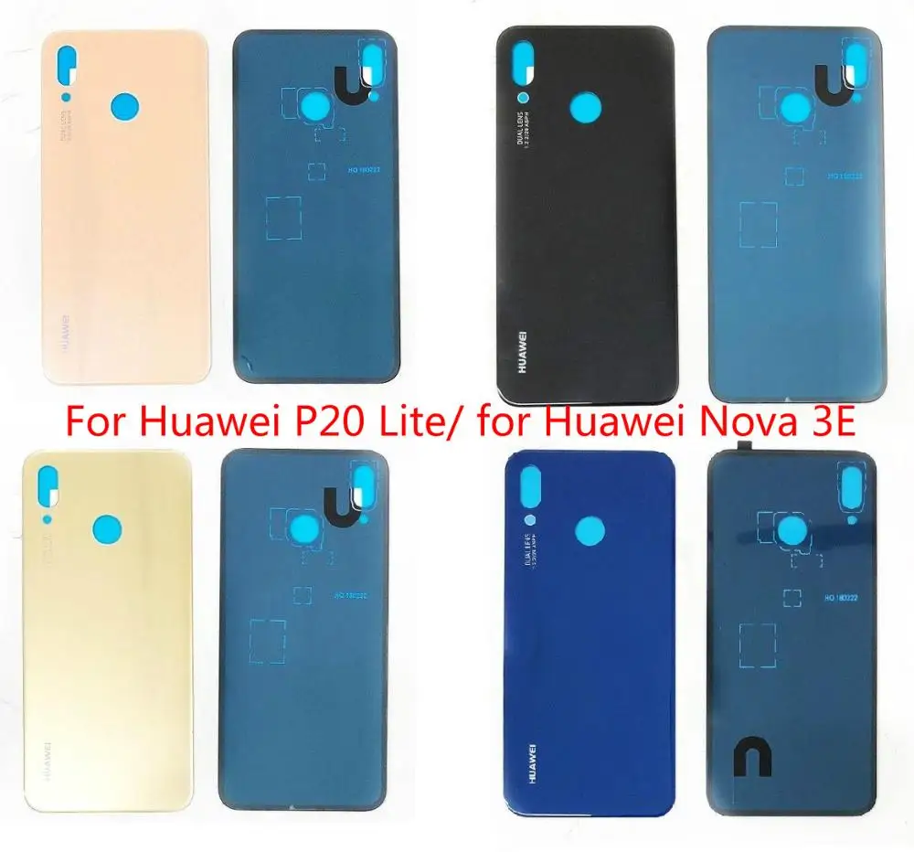 

10 шт. для Huawei P20 Lite стеклянная крышка для задней панели корпуса задняя дверь чехол для Huawei Nova 3E/ P20Lite запасные части для ремонта