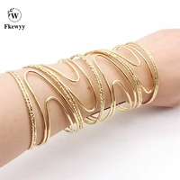 fkewyy luxury charm bracelets for women gold color hollow bracelets designer gothic accessories alloy statement jewelry bangles
