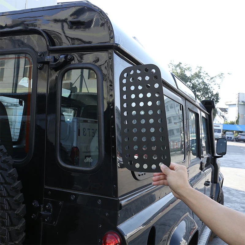 

Alloy Black Car Rear Door Roof Side Window Glass Protective Plate Cover For Land Rover Defender 90 110 Exterior Car Accessories