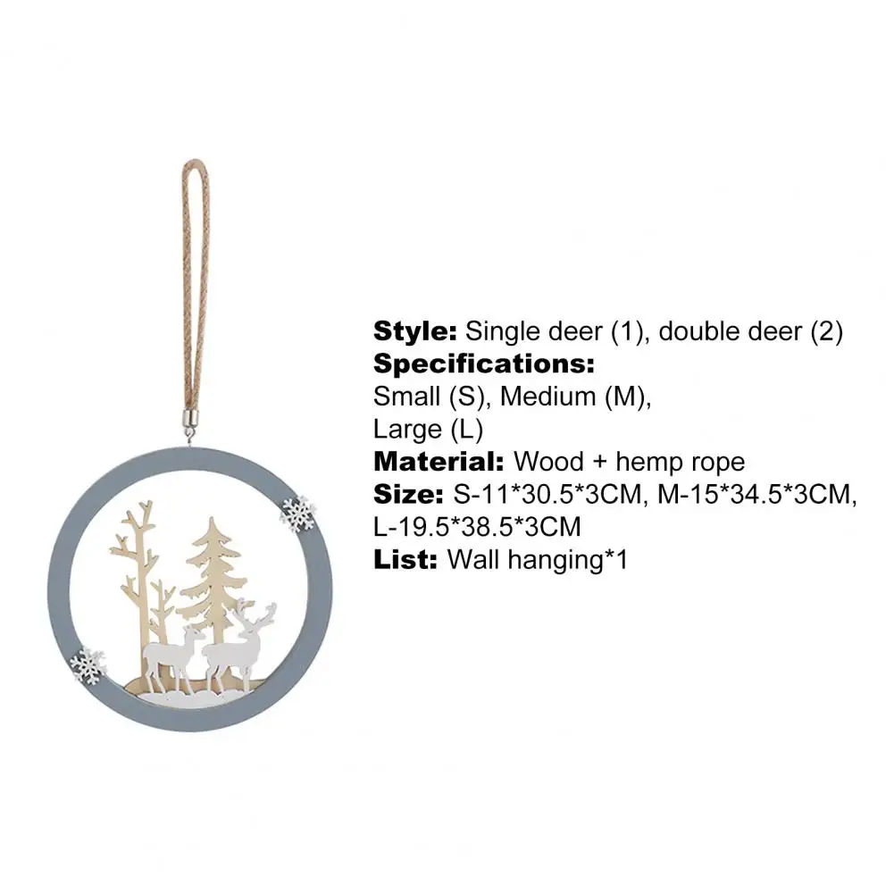

Elk Pendant Forest Shape Carving Craft Wood Handmade Elk Hanging Wall Decor for Gift