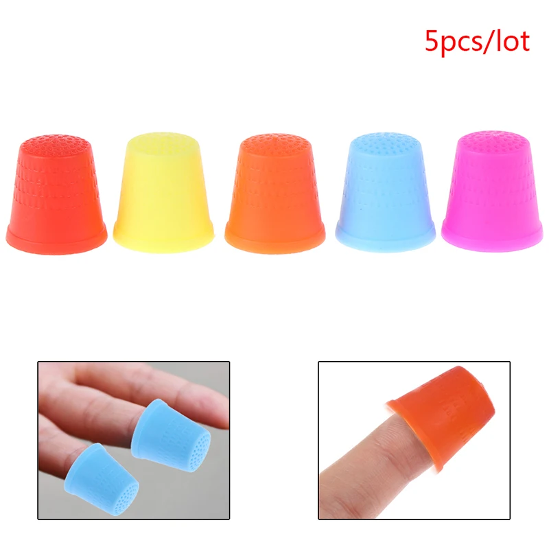 5Pcs Rubber Craft Quilter Needlework Sewing Thimble Protector Counting Finger Tip Cone | Дом и сад