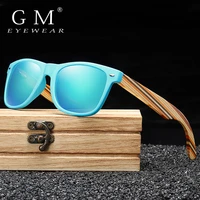 gm wooden sunglasses handmade pc frame with wooden temples polarized mirror fashion eyewear sport glasses in wood box