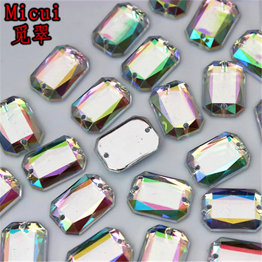Micui 100 шт. 13*18 мм AB прямоугольные Восьмиугольные Акриловые стразы | Стразы -32638786984