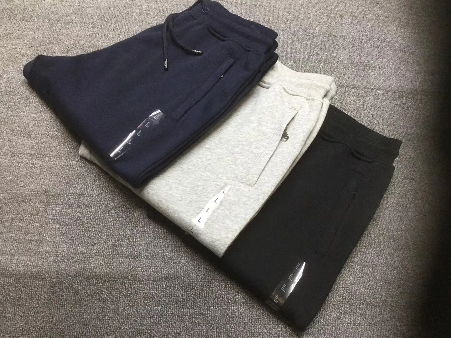 

High-quality pony trousers men's autumn cotton sports casual pants running pants pure color Slim trend