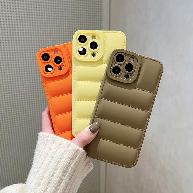 

Luxury Brand Down Jacket Phone Case For IPhone 13 12 11 Pro Max For IPhone 11 7 8 Plus X XR XS Max Soft Silicone Protect Fundas