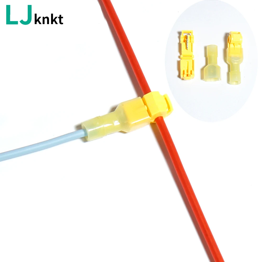

30set T-electric lead break terminal Cable connection clamp Avoid peel yellow Domestic outfit
