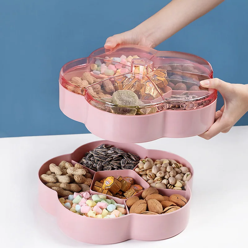 Креативная двухслойная коробка для лепестков и конфет пластиковая с крышкой