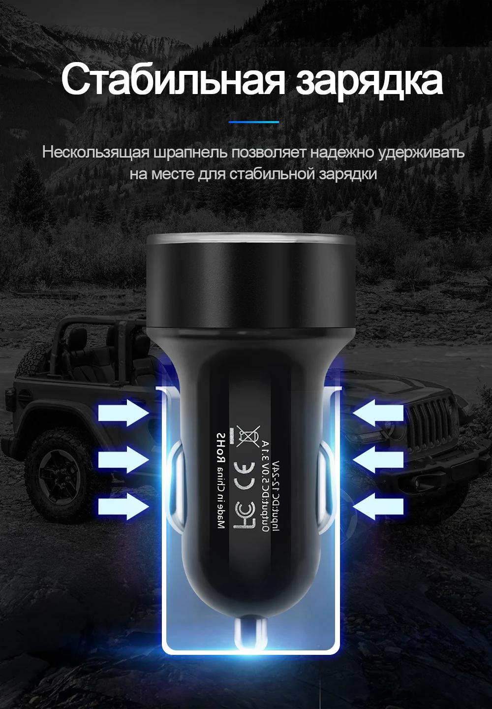 Rocketek мини двойной зарядное устройство usb 3.1A 5 V ЖК-дисплей Дисплей Универсальный телефон автомобиль Зарядное устройство для Xiaomi samsung S8 iPhone X 8 Plus Tablet