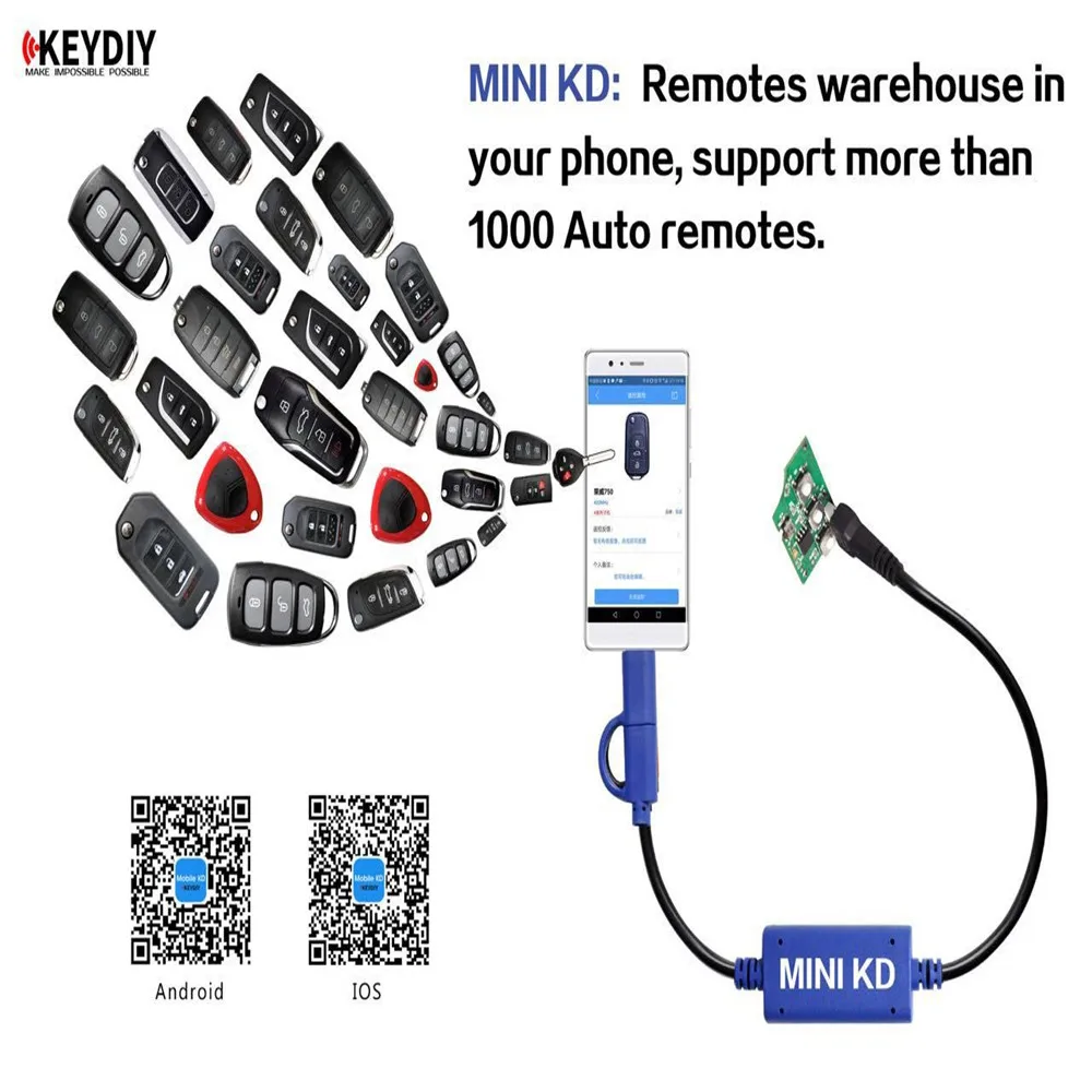 Оригинальный KEYDIY Mini KD пульт дистанционного управления генератором ключей с