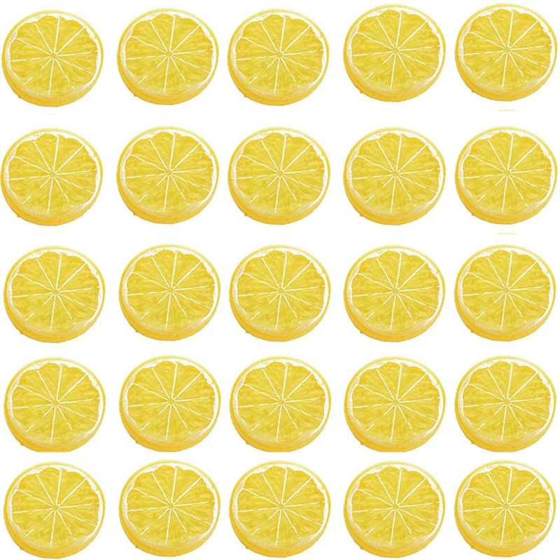 

Для выведения токсинов, 40 шт Моделирование дольки лимона искусственные фрукты модель вечерние кухня свадебные украшения дома (желтый)