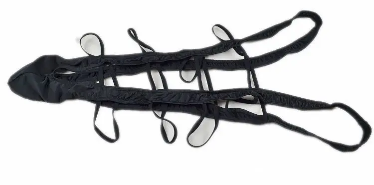 

Men's gay open breast open back open buttock sexy underwear bat black man stage performance suit men's V-type one-piece