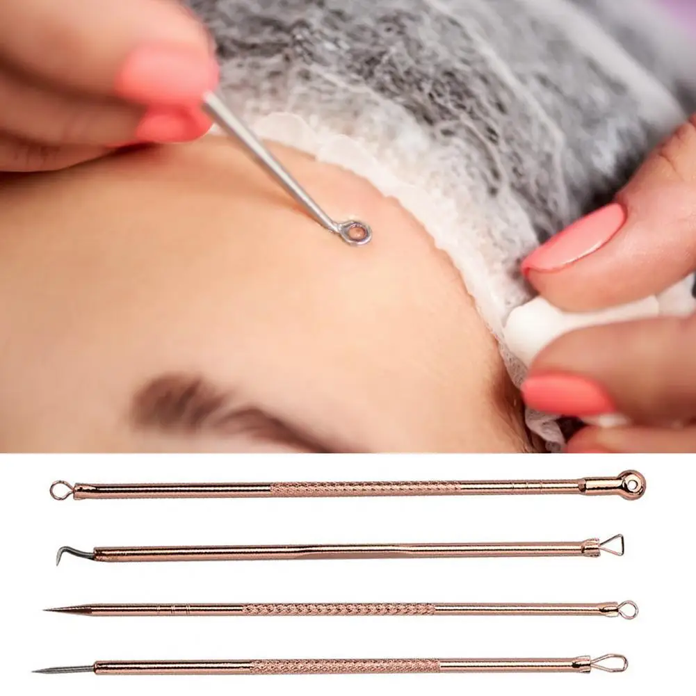 

4Pcs/Set Blackhead Remover Needle Double End Acne Extractor Metal Comedone Tool for Pimple Pimple Blackhead Remover Tools