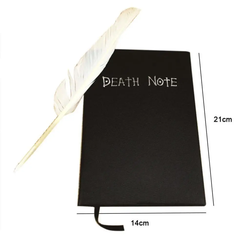 

1PC Death Note Book Cosplay Notebook Journal Diary+Feather Notebook Theme Supplies Anime Stationery E6M4
