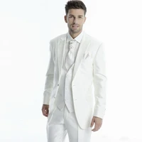 2021 white wedding suits groom tuxedos 3 pieces jacketpantsvesttie slim fit bridegroom men suits prom wear best man blazer