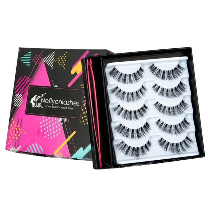 5 пар 3D Мягкие Накладные ресницы из искусственного меха норки хит продаж