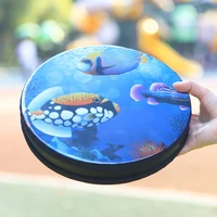 10 inch hand held tambourine wooden handheld tambourine blue percussion drum musical instrument for ktv party kids game toys