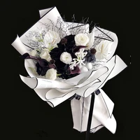 20pcs black white color waterproof flower wrapping papers 60cm bouquet wrapping paper florist material gift packing craft paper