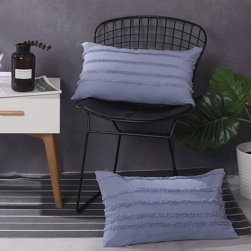 PHF декоративная наволочка для подушки из хлопка в полоску обрезается упаковке 2