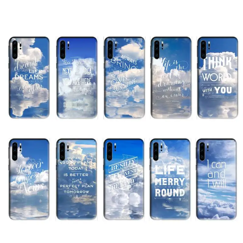 

Blue Sky Creative Text Phone Case For Huawei P20 P30 P40 Pro Mate 10 20 30 Pro Lite P Smart Y 6p 8s 9s 2019 Plus Nova 3I Set