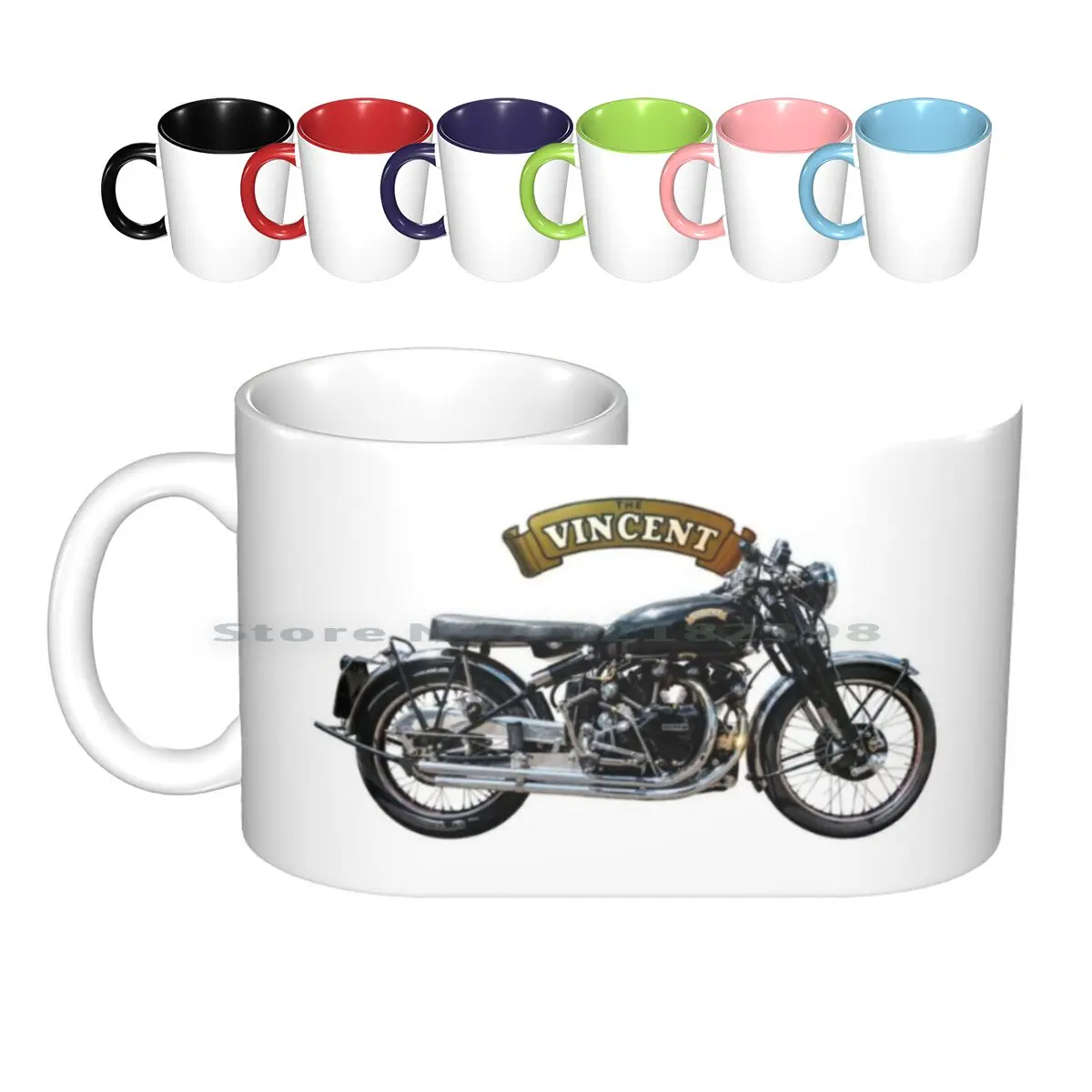 

1951 Vincent Black Lightning Ceramic Mugs Coffee Cups Milk Tea Mug Classic Vintage Motorcycle Vincent Black Lightning Bike Moto
