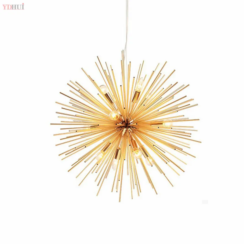 

Nordic Artistic LED Aluminum Dandelion Chandelier Hanging Lamps Decorative Fixture Lighting Led Golden Chandelier